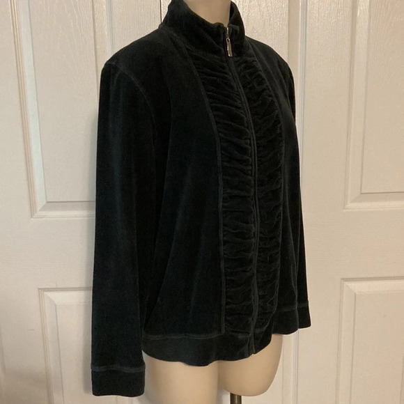 Koret Sport Black Velour Vintage Full Zip Jacket M - Picture 10 of 16